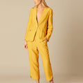 YELLOW SIDE SLIT TROUSERS