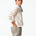 RAW LACE DRAWSTRING SHIRT