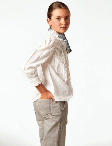 RAW LACE DRAWSTRING SHIRT