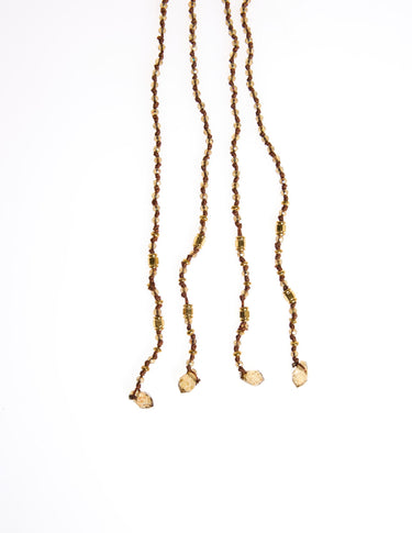 LONG AMBER BEADS NECKLACE