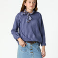 BLUE WRAP SKIRT WITH POCKETS