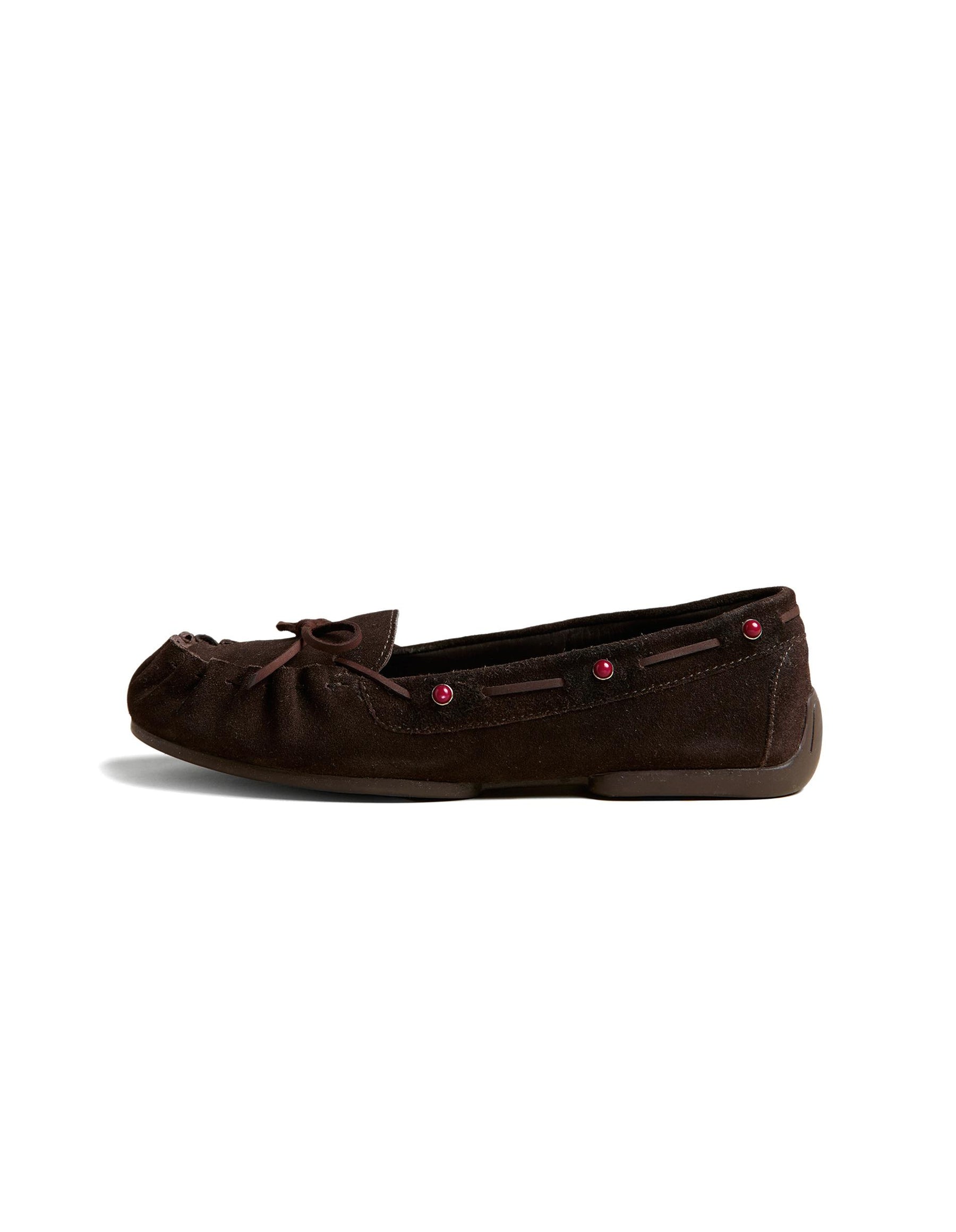 SUEDE LOAFER WITH STUDS