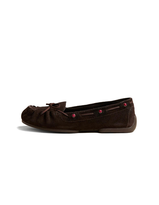 SUEDE LOAFER WITH STUDS