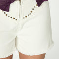 SHORT YOKE STUDS WHITE DENIM