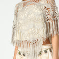 CROCHET PONCHO IRON GREY