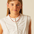 WHITE GATHERED T-SHIRT