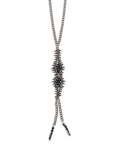NECKLACE BEADS ANTHRACITE RHOMBUS