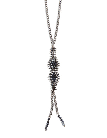 NECKLACE BEADS ANTHRACITE RHOMBUS