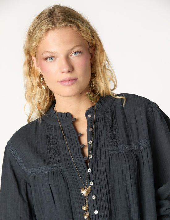CAMISA JARETAS LACE ANTRACITA