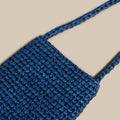 BLUE RAFFIA SHOULDER BAG