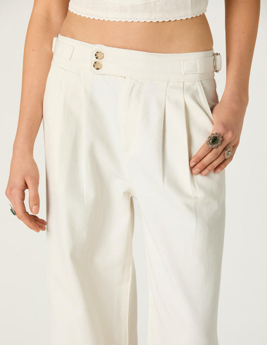 ECLU DENIM BUCKLE TROUSERS
