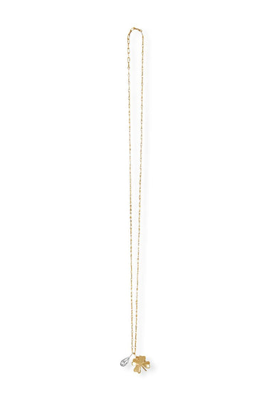 DROP CLOVER CHARM NECKLACE