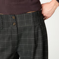 PANTALON PLIEGUE CUADRO ANTRACITA