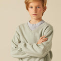 LIGHT GREY KNITTED SWEATER