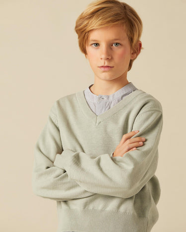 LIGHT GREY KNITTED SWEATER