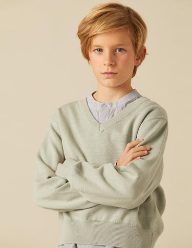 LIGHT GREY KNITTED SWEATER