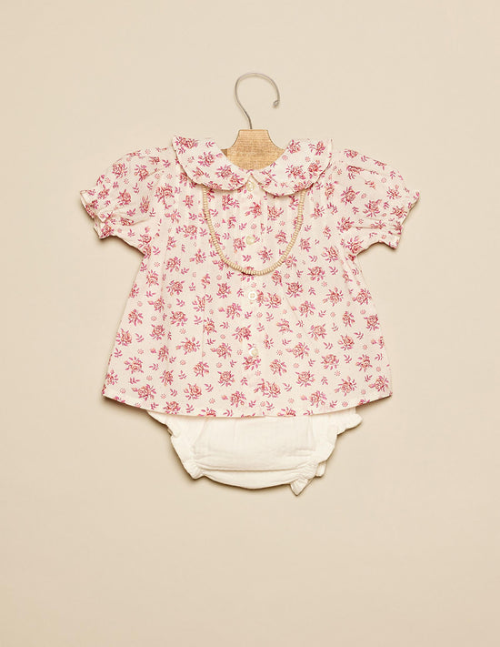 MORA GATHERED FLORAL SHIRT