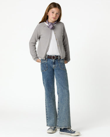KNIT CARDIGAN WITH BUTTONS IRON GREY