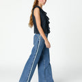 SLEEVELESS RUFFLED TOP ANTHRACITE