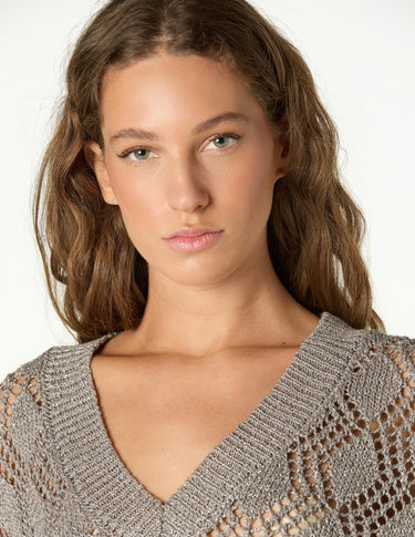 SILVER SHIMMER KNIT SWEATER