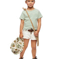 Short-sleeve green striped t-shirt