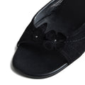 BLACK SUEDE HEEL FLOR