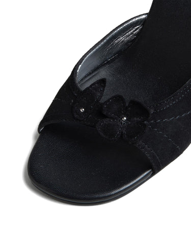 BLACK SUEDE HEEL FLOR