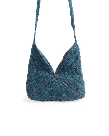Blue multicolored knit bag
