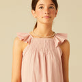 DRAWSTRING RUFFLE DRESS PINK