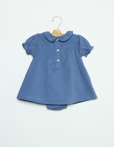 ANILINE BLUE SMOCK DRESS
