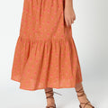 LONG SKIRT BUTI PRINT ORANGE