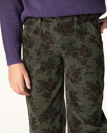 CURRY FLORAL CORDUROY PANTS