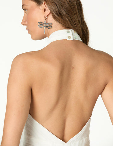 ECRU HALTER BANDEAU TOP