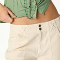 ECRU DENIM SHORTS
