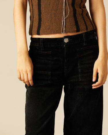 PANTALÓN TERCIOPELO BOLSILLO NEGRO