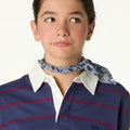 BLUE STRIPED POLO SWEATSHIRT