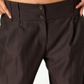 PANTALON PLIEGUE RAYA MARRON
