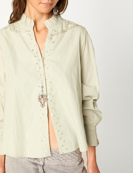 SAGE STUDDED SHIRT