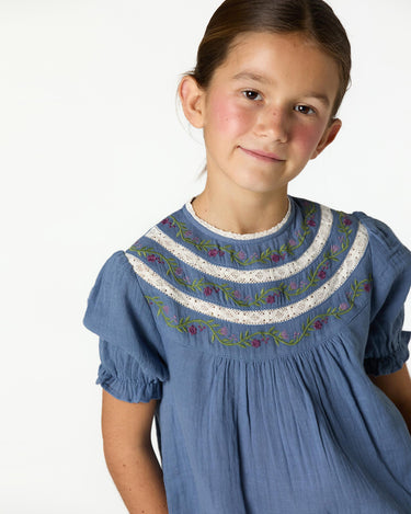 SHIRT EMBROIDERY ANILINE BLUE