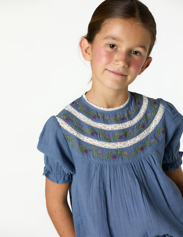 SHIRT EMBROIDERY ANILINE BLUE