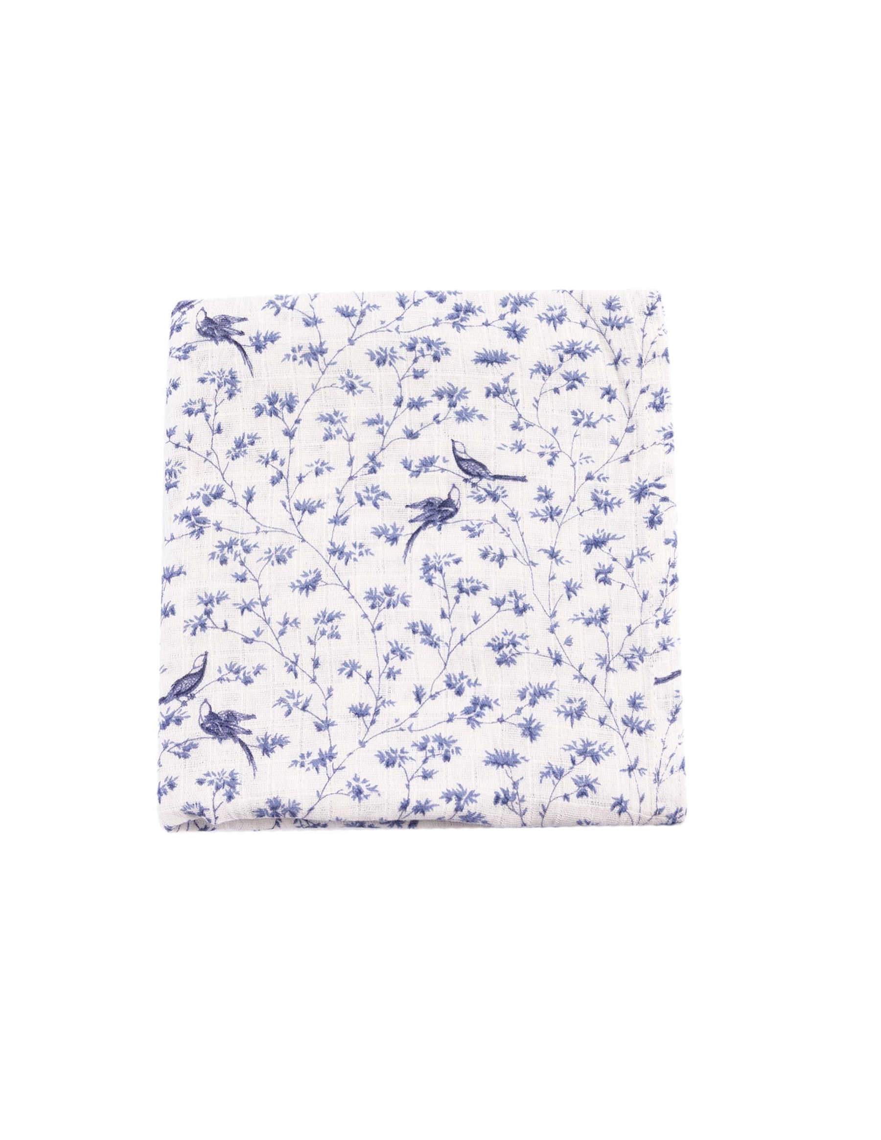 GAUZE PRINT BAMBOO BLUE