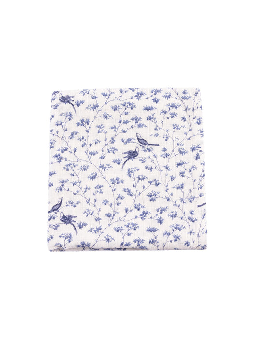 GAUZE PRINT BAMBOO BLUE