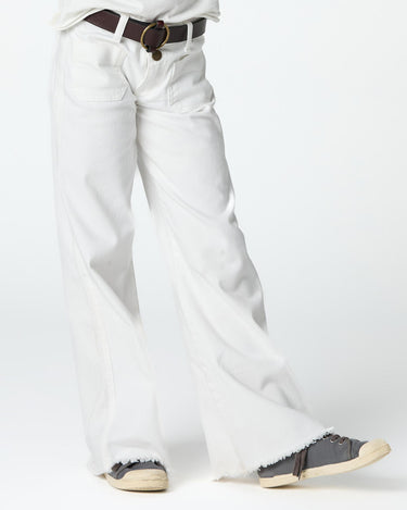 White denim pocket trousers