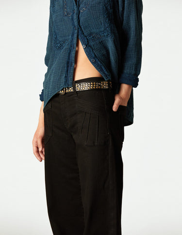 BLACK PANTS POCKETS SEAMS