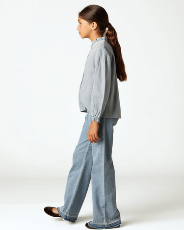 BLUE DENIM WIDE LEG JEANS