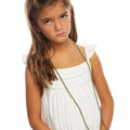 Green lurex stripe wrap maxi dress