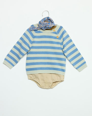 STRIPED JERSEY ANILINE BLUE