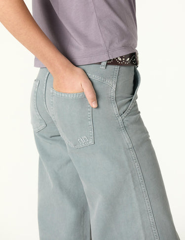 EMBROIDERED "nn" PEBBLE TROUSERS