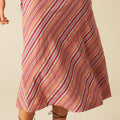 VESTIDO ASIMETRICO MULTICOLOR NARANJA