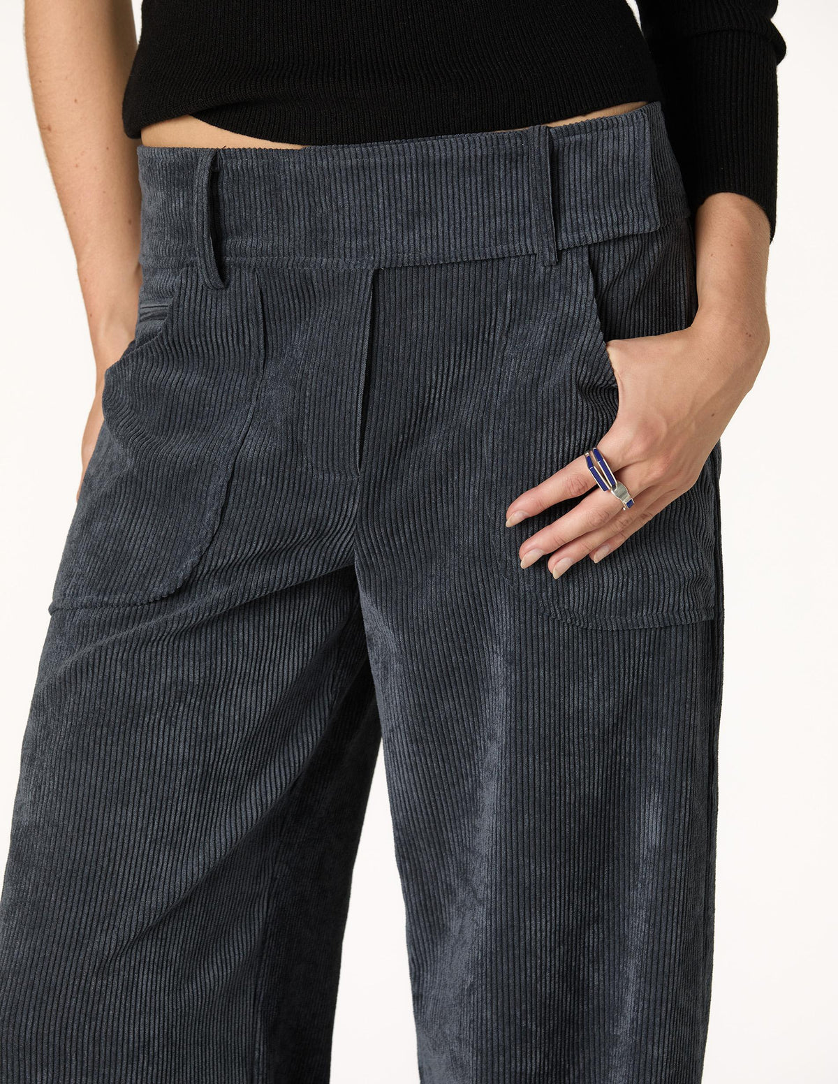 PANTALÓN PANA BOLSILLO REDONDO BLUE